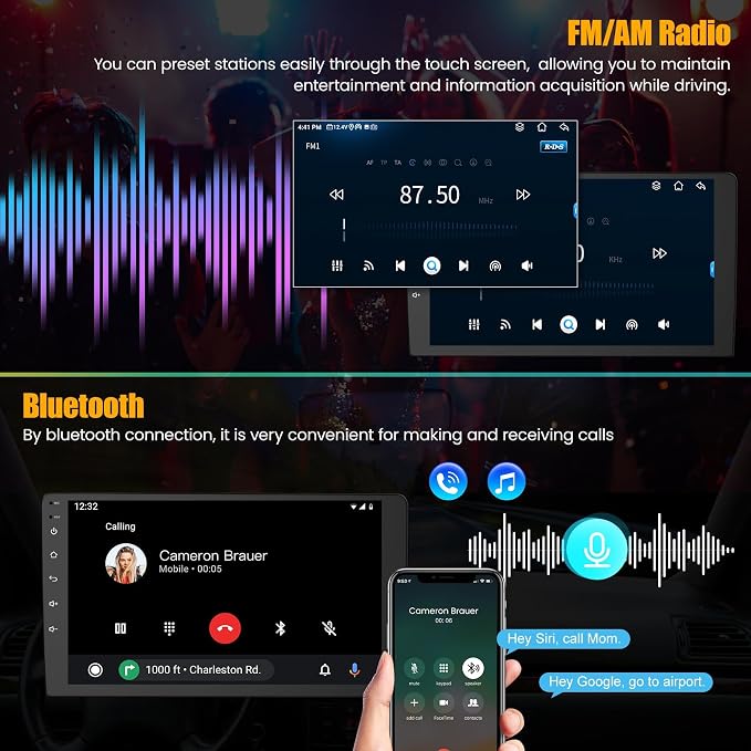 8 Core 6GB+128GB Car Radio for Toyota Camry 2015 2016 2017,10.2 Inch QLED Touch Screen Car Stereo with Carplay&Android Auto,WiFi,GPS Navigation,Bluetooth5.0,FM&AM Radio