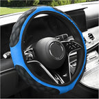 Car Steering Wheel Cover, 15 Inches Non-Slip Leather Steering Wheel Protector, Universal Soft Cover Mats for Car Truck SUV, Interior Car Accessories (Blue)