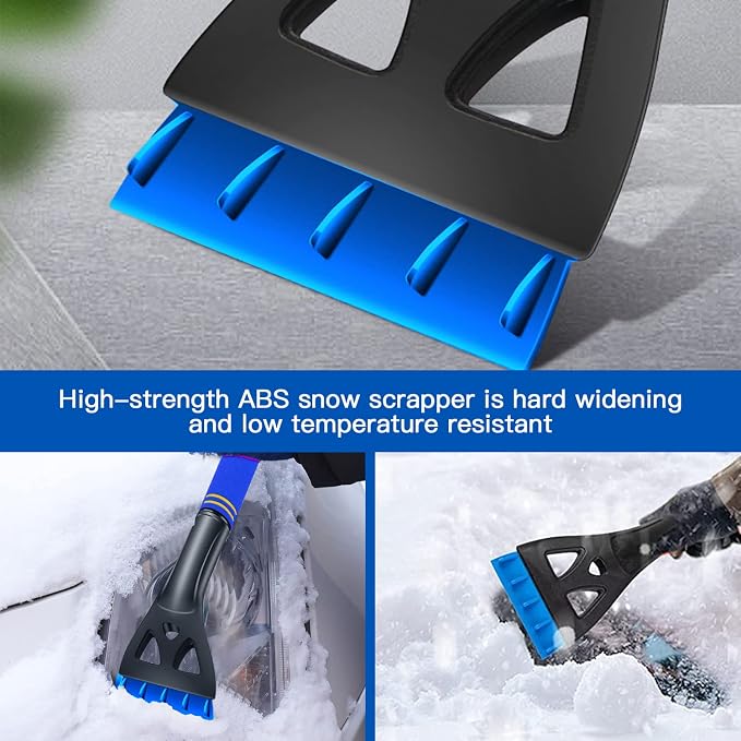 Ice Scrapers for Car Windshield, Upgraded 31 Inch Snow Scraper and Brush Combo Extendable 360° Pivoting Ice Snow Removal Tool for Car, Truck, SUV, Christmas(Blue)