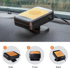 12V Car Heater for Vehicle 2-in-1 Portable Car Heater with 360°Rotation Defroster Windshield Heater That Plugs Into Cigarette Lighter for Vehicle SUV Trucks & RVs