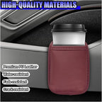 2PCS Large Cup Holder for Car Door - Clip On Vehicle Hanging Water Bottle Drink Holder Car Back Seat Pocket - Scratch-Resistant PU Leather Beverage Storage Organizer for Cars Trucks (Red)