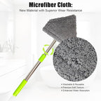 Car Windshield Squeegee Cleaning Tool - Vehicle Window Cleaner with 4 Reusable Washable Microfiber Pads, Telescoping Handle (13" - 16.7"), 180° Rotatable for Both Interior and Exterior Car Glass.
