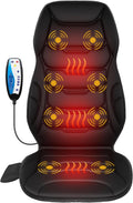 Back Massager with Heat, Vibration Massage Seat Cushion with 8 Massage Nodes & 5 Modes, Adjustable Chair Massager Pad for Home Office, Heated Chair Pad, Gifts for Women Men Mom Dad