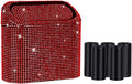 Car Trash Can with Lid, Bling Crystal Mini Vehicle Trash Bin Car Dustbin Garbage Organizer, Automotive Garbage Can Bin Trash Container for Auto Cars, Home, Office - Red …
