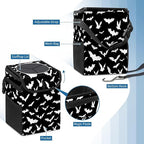Car Trash Can with Lid Black and White Goth Bats Collapsible Reusable Leak-Proof Auto Garage Bag,Hanging Vehicle Car Accessories Interior Car Organizer