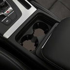 Checkered Black Brown Steering Wheel Cover 15 Inch Car + 2 pc Car Coasters | Black Brown Checkered Steering Wheel Cover Anti-Slip Breathable Universal for Suitable