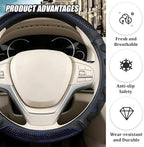 Car Steering Wheel Cover, 14.5-15" Anti-Slip Steering Wheel Protector with 3D Honeycomb Massage Grip, Comfortable Auto Interior Decor Accessories, Universal for SUV Van Truck (Black/Blue)