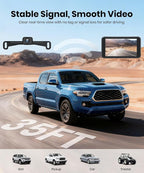 5“ Wireless Backup Camera with 1080P Dual-Channel Monitor | Easy Install for Powered by USB Boost Cable, Stable Real-Time View, IP69K Waterproof Night Vision for Car SUV Truck Pickup