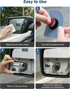 XLarge Blind Spot Mirror 2 Pack 3.7‘’×2.5‘’ HD Frameless Convex Glass for Wide Angle View and Safer Lane Changing Compatible with SUVs Trucks RVs Easy Stick On & Long Lasting Durability