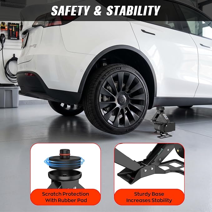 Electric Jack for Tesla Model Y Model 3/S/X - Portable 3 Ton Electric Car Jack Kit for Tesla Vehicles, Tire Changing Kit with Lug Wrench