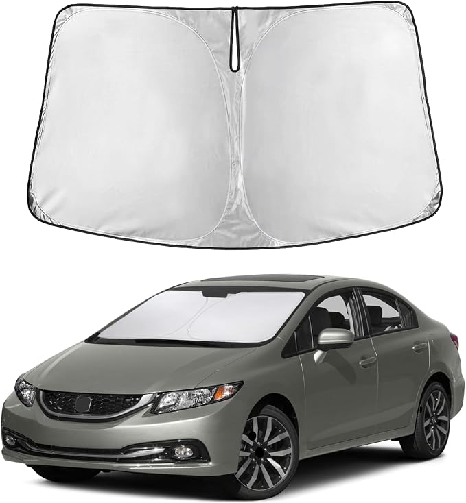Windshield Sunshade Compatible for Honda Civic 2012–2013 2014 2015, Sun Visor for Front Windshield & Window Sunshade Cover, UV Heat Blocker & Protector, Car Accessories