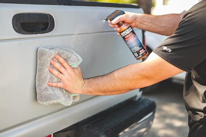 The Liquid8r, Absorbent 70/30 Blend Microfiber Drying Towel for Cars, Trucks, and SUVs, Safe for Detailing, Scratch-Free, Twist Loop, 1100 GSM, 16x16 Inches, Aqua Blue/Grey, 2-Pack