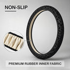 15 Inch Neoprene Steering Wheel Cover Non-Slip (Black Leopard Print)