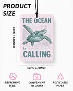 Coastal Beach Car Air Freshener 4 Pcs Coconut Scented, Summer Turtle Pink Bow Palm Tree Car Accessories Mirror Decor for Women, Girly Beachy Hanging Air Freshener for Cars Closet Drawer Books