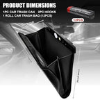 Car Trash Can with Smart LED Light, Magnetic Closure Leather Car Trash Bin, Cars Garbage Organizer and Storage with Automotive Trashs Bag for Backseat Console Door Suvs, Leak Proof Odor Lock