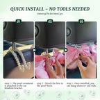 2 PCS Bow Pearl Car Seat Headrest Hook – Cute Purse Hook for Car, Girly Interior Decoration Accessories Hook Hanger, Seatback Holder for Purses & Bags, Elegant Car Organizer (Galactic Green)