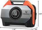VORTEX S6 Tire Inflator Portable Air Compressor for Heavy-duty Vehicle, Cordless Air Pump for Car & Inflatables with 19200 mAh Battery, 100% Duty Cycle & Dual Cylinder Bike Pump, Vivid Orange