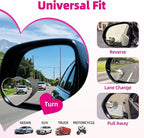 Heart Shaped Blind Spot Mirrors for Car 2 Pack - HD Glass Frameless, Adjustable Angle Wide View Convex Mirror Stick to Side Mirror Blindspot, Cute Girly Heart Car Accessories for Women