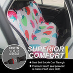 Back Seat Cover for Car Trucks Van SUV Jeep,Waterproof Rear Bench Towel Seat Covers for Dogs and Kids,Automotive Backseat Protector (Strawberry)