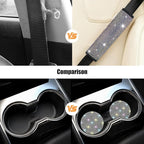 11PCS/Set Bling Car Accessories Set for Women, Rhinestone Vehicle Steering Wheel Cover Seat Belt Cushion Gear Shift Protector Cup Holder Coaster, Universal Automotive Accessories (Multicolor)
