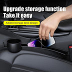 2 Pack Dual Car Seat Gap Filler with Cup Holder, Car Gap Plug Seat Fillers with Black-Carbon Fiber Texture for Cars SUV Trucks, Console Side Gap Organizer Storage, Fit for 1'' Seat Console Gap