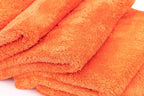 Eagle Edgeless 500 (4-Pack) Professional Korean 70/30 Blend Super Plush Microfiber Detailing Towels, 500GSM, 16in x 16in, Orange