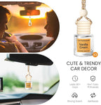 Hanging Car Air Freshener, Long Lasting Essential Oil Diffuser, Non-Toxic Vanilla Cream Scent, Cute Car Fresheners for Women, 2 Pack Made in USA