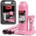 4 Ton / 8000 lbs Lifting Automotive Welded Hydraulic Bottle Jack for Car SUV Pickup, Auto Repair, with Manual Handle & Carrying Storage Case, Pink