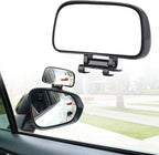 Blind Spot Mirror, Adjustable Mounted Blindspot Mirror HD Glass Wide Angle View, Side Rearview Mirror Universal, Black