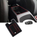 Armrest Storage Box Compatible with Audi Q4 E-Tron 2022 2023 2024 2025, Car Center Console Organizer Tray Armrest Box Insert Coin Container ABS Interior Accessories, With Door Lock Version
