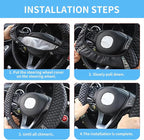 Bling Car Steering Wheel Cover, 15 Inch Rhinestones Soft Leather Elastic Steering Wheel Protector, Sparkly Crystal Diamond for Women, Car Interior Accessories for Most Cars (Blue)