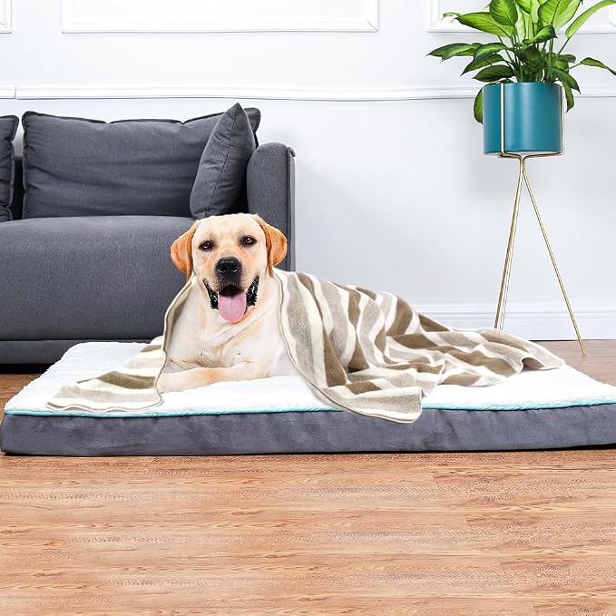 Dog Towel Super Absorbent Pet Bath Towel Microfiber Dog Drying Towel for Small, Medium, Large Dogs and Cats 30inch x 50inch 1 Pack Light-Brown