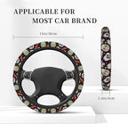 Cool Skull Steering Wheel Cover, Halloween Christmas Steering Wheel Covers, Non-Slip Breathable Neoprene Car Accessories Universal 15 Inch Fit Auto, Suvs, Truck