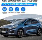 4pcs Window Visors Compatible with 2020-2025 Ford Escape Front+Rear Smoke Tint Sun/Rain Guard Outside Mount Tape-On Vent 2021 2022 2023 2024