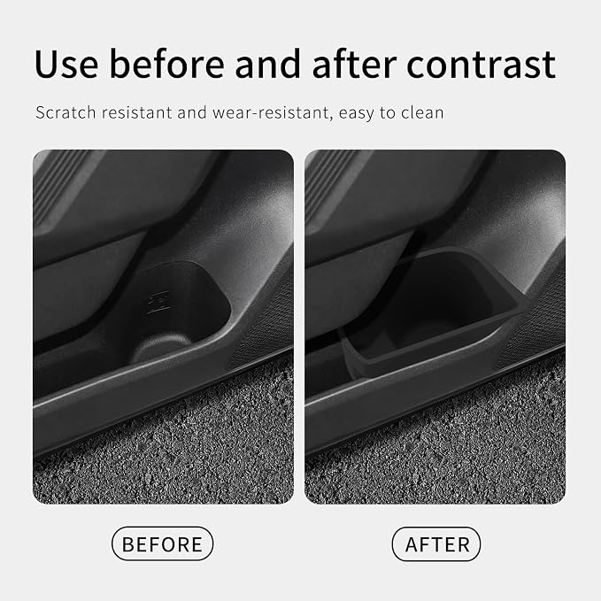 Front Door Organizer for Toyota RAV4 2026+ | Door Handle Pockets Storage Box Silicone Door Side Storage Box Car Accessories Door Handle Organizer Black