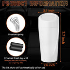Car Trash Can with Lid-2Pack, Leakproof Garbage Can with 80 Attached Trash Bags, Mini Essential Car Accessories for Interior for Car, Home, Office（White）