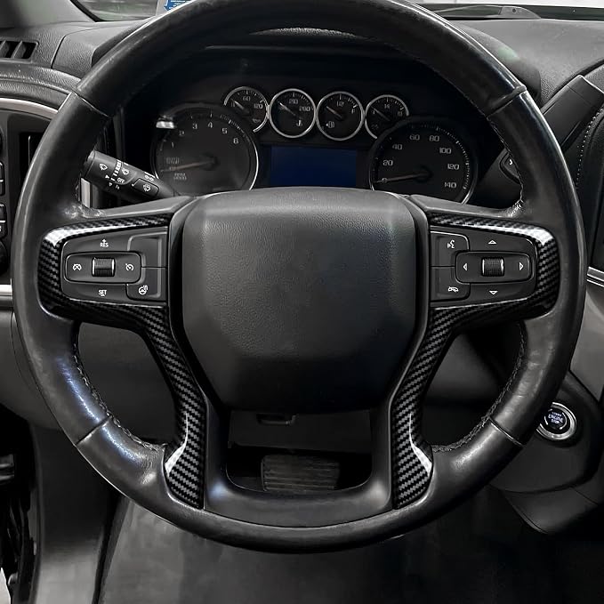 Car ABS Carbon Fiber Trim Sticker Interior Decal for 2019-2025 Chevy Silverado Blazer | for 2021-2024 Tahoe Suburban 1500 2500 3500 HD Accessories