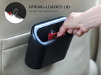 Mini Car Trash Can with Lid, Small Car Garbage Can, Cute Leakproof ABS Car Trash Bin, Car Accessories for Interior, Garbage Bin for Car, Home, Office with 60pcs Trash Bags Black