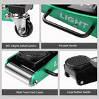 Floor Jack 1.5 Ton Hydraulic Low Profile Aluminum and Steel Car Jack, Lightweight Service Jack with Quick Lift Dual Pump, 3,000 lb Capacity, Lift Range 3.3"-14",Green