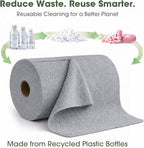 Microfiber Cleaning Cloth Roll - 100 Pack Tear Away Microfiber Paper Towels, Reusable, Washable, Scratch-Free, Kitchen Towels for Car, Home, Kitchen, Glass, Dishes(Cloud Gray)