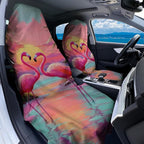 2 Pack Car Towel Seat Covers with Storage Bag, Multifunctional Towel for Gym Outdoor Sport, Picnic, Beach, Pet Dog Travel,Non-Slip Washable Car Seat Protector (Flamingo)