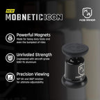 MobNetic Icon Car Phone Mount, Magnetic Phone Holder for Car w/ 90lb Pull Force, 90º Tilt & 360º Rotation, Aluminum Build, Compatibility for iPhone & Android (Obsidian Black)