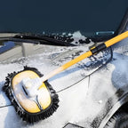 57'' Car Wash Brush with Long Handle Chenille Microfiber Car Wash Kit， Mitt Retractable Bent Pole Car Wash Brush for Cars RV Truck Boat (Ginger)