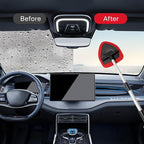 7pcs Windshield Cleaner Tool Car Window Cleaning Wash Kit with 4 Reusable Microfiber Pads 1 Spray Bottle and Extendable Handle Auto Glass Wiper Kit, Red