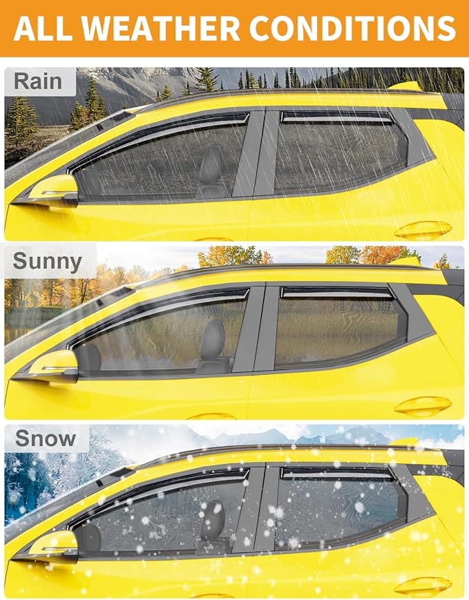in-Channel Window Rain Guards Fit for Hyundai Santa Cruz 2022-2026 Rain Guards Extra Durable Window Deflectors Visors Vent Visors Shades Vent Car Accessories -4 pcs