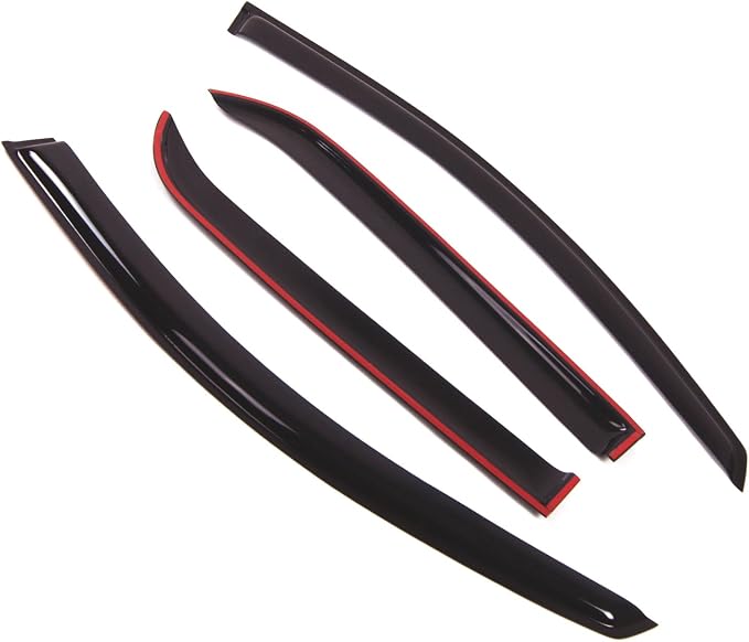 Outside Mount Window Vent Visors Rain Guards Compatible with GMC Acadia 2007-2016 | Side Window Wind Deflectors Rain Shields | Smoke Tinted, 4 Pcs Set, DGWV-202