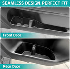 Door Side Storage Box Compatible with 2010-2024 Toyota 4Runner Accessories, Front & Rear 4PCS Door Handle Insert Organizer Tray, TPE Phone Pockets Cup Holder Fit for 4-Runner Accessories