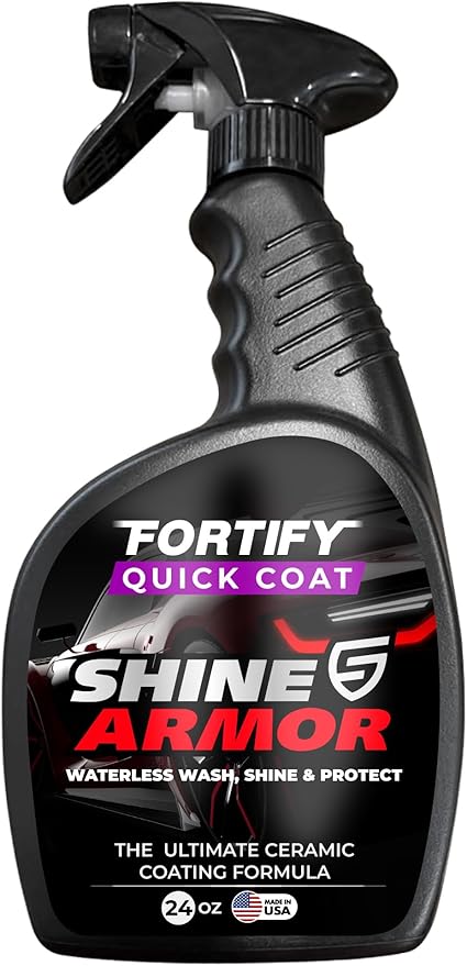 Fortify Quick Coat 24oz | 3-in-1 Ceramic Car Wax Waterless Wash | Spray On, Wipe Off in Under 10 Minutes. 6 to 12 Month Ceramic Protection on Paint, Glass, Chrome, Trim & Wheels. Made in USA