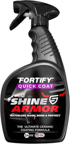 Fortify Quick Coat 24oz | 3-in-1 Ceramic Car Wax Waterless Wash | Spray On, Wipe Off in Under 10 Minutes. 6 to 12 Month Ceramic Protection on Paint, Glass, Chrome, Trim & Wheels. Made in USA
