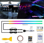 Dreamcolor Acrylic Interior Car LED Strip Light with USB/Type C, RGB 2 in 1 with 86.6 inches LED Strip, Dynamic Chasing Music Sync Neon Ambient Lighting Kits